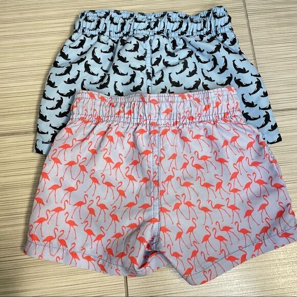 Le Club Original Toddler Boy Swim Trunks (set of 2) Dolphin and flamingo print - Picture 4 of 6